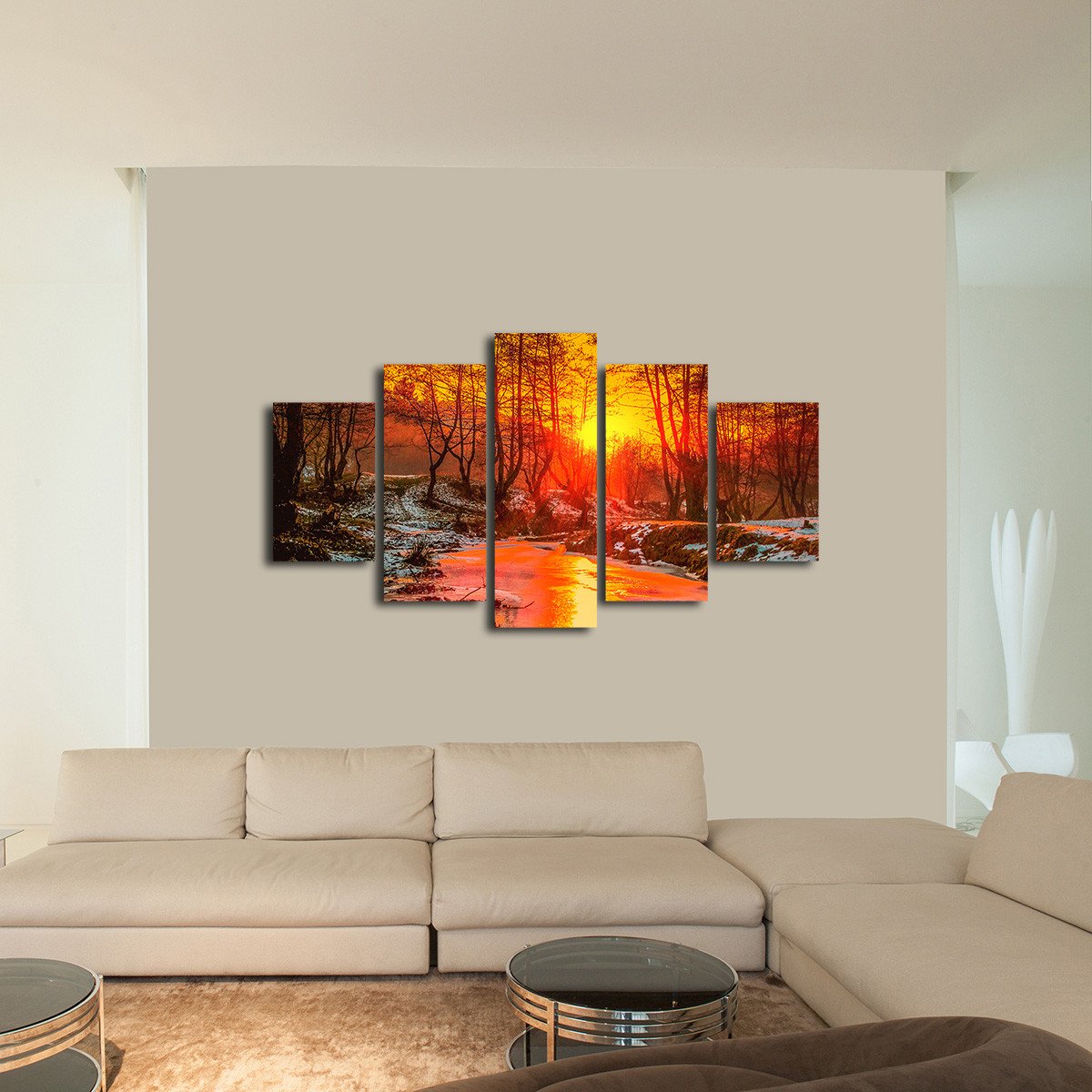 Frozen Creek Multi Panel Canvas Wall Art