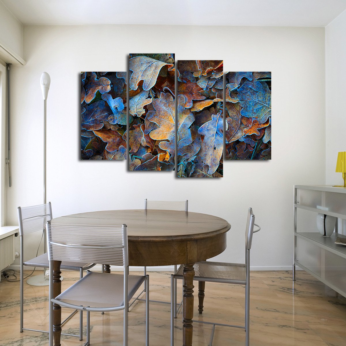 Frozen Leaves Multi Panel Canvas Wall Art