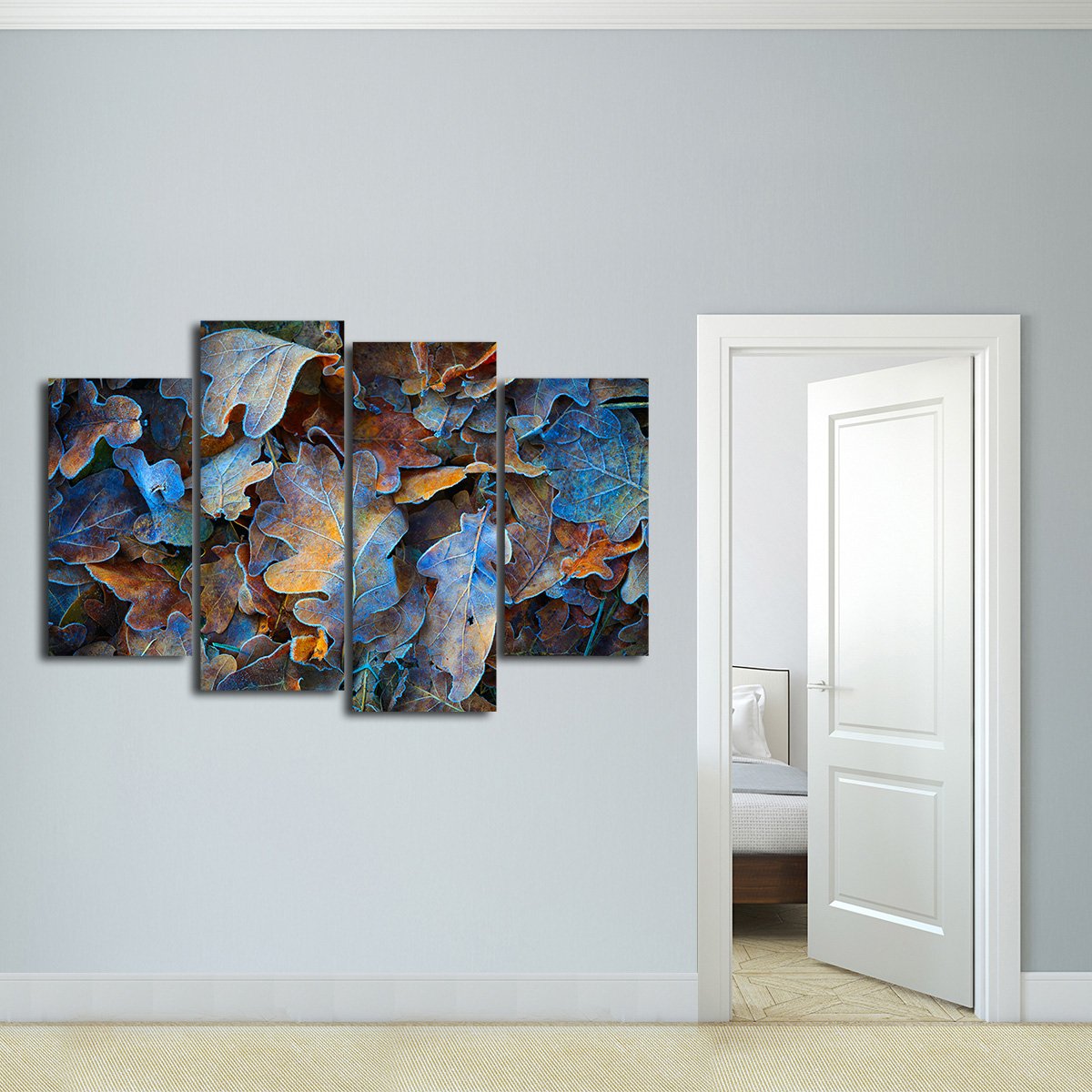 Frozen Leaves Multi Panel Canvas Wall Art