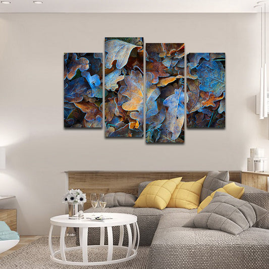 Frozen Leaves Multi Panel Canvas Wall Art