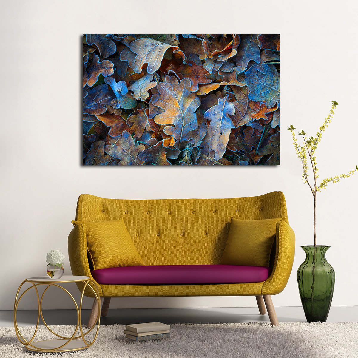 Frozen Leaves Multi Panel Canvas Wall Art