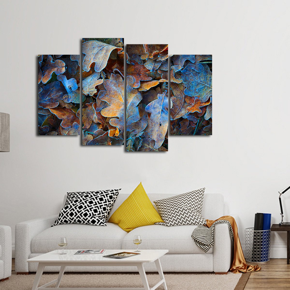 Frozen Leaves Multi Panel Canvas Wall Art