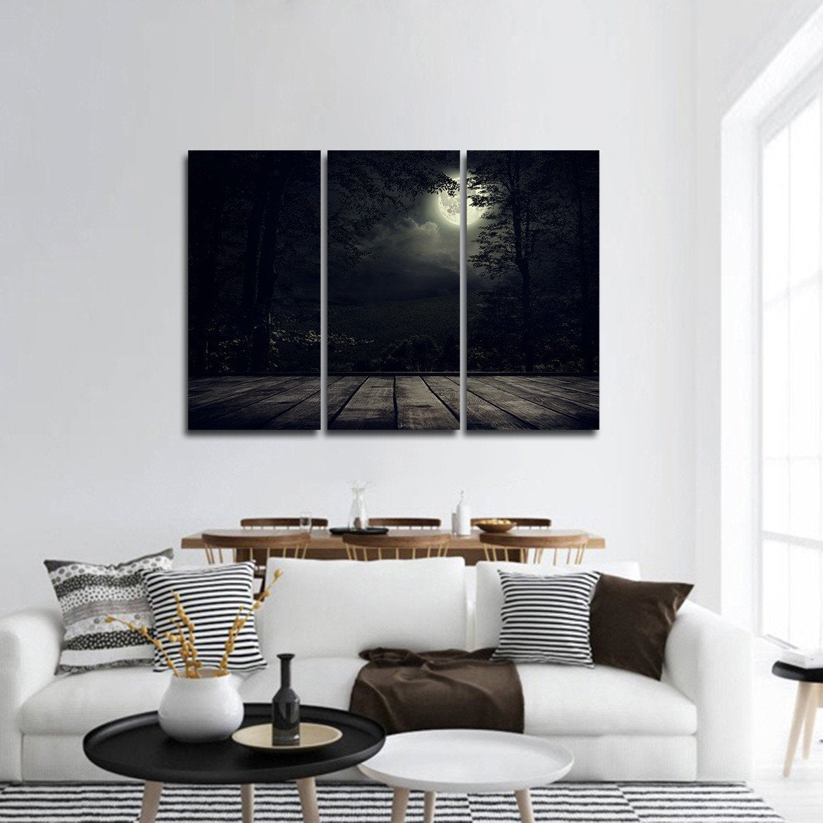 Full Moon Multi Panel Canvas Wall Art