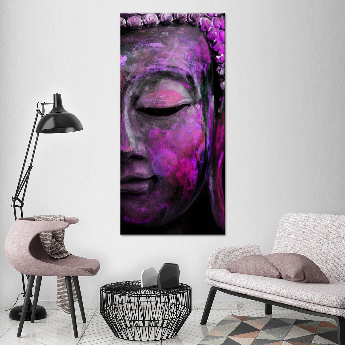 Fuchsia Tides of Tranquility Multi Panel Canvas Wall Art