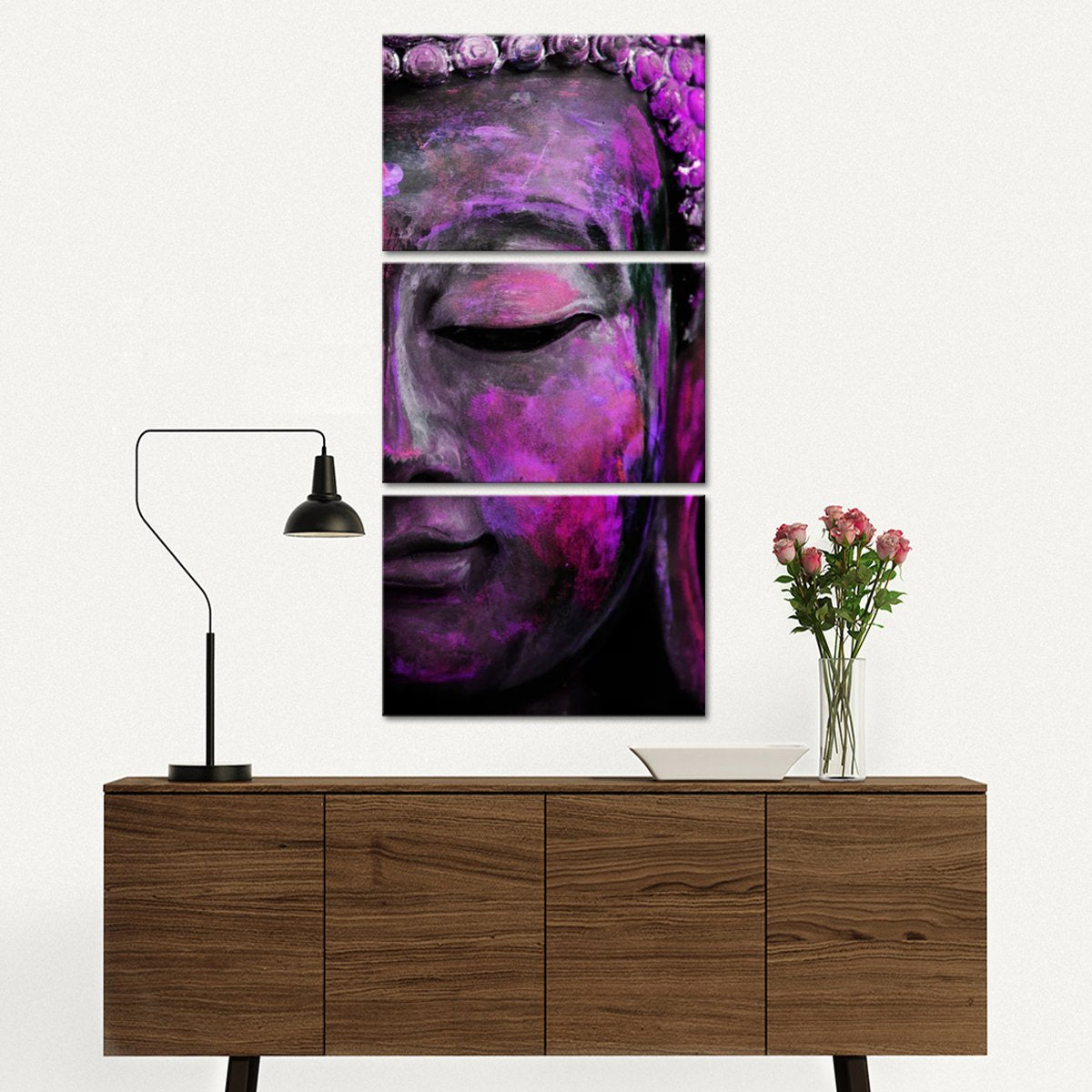 Fuchsia Tides of Tranquility Multi Panel Canvas Wall Art
