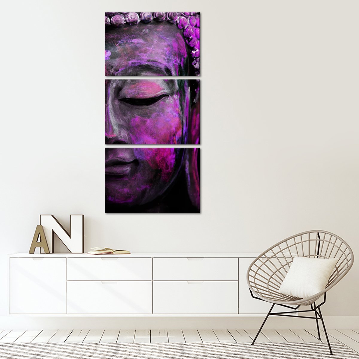 Fuchsia Tides of Tranquility Multi Panel Canvas Wall Art