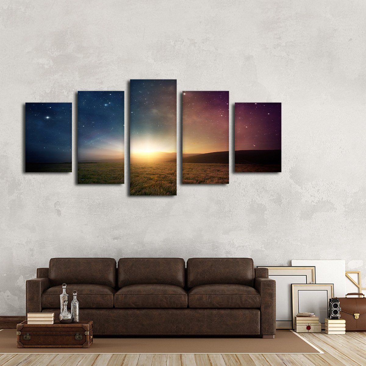 Galactic Sunrise Multi Panel Canvas Wall Art