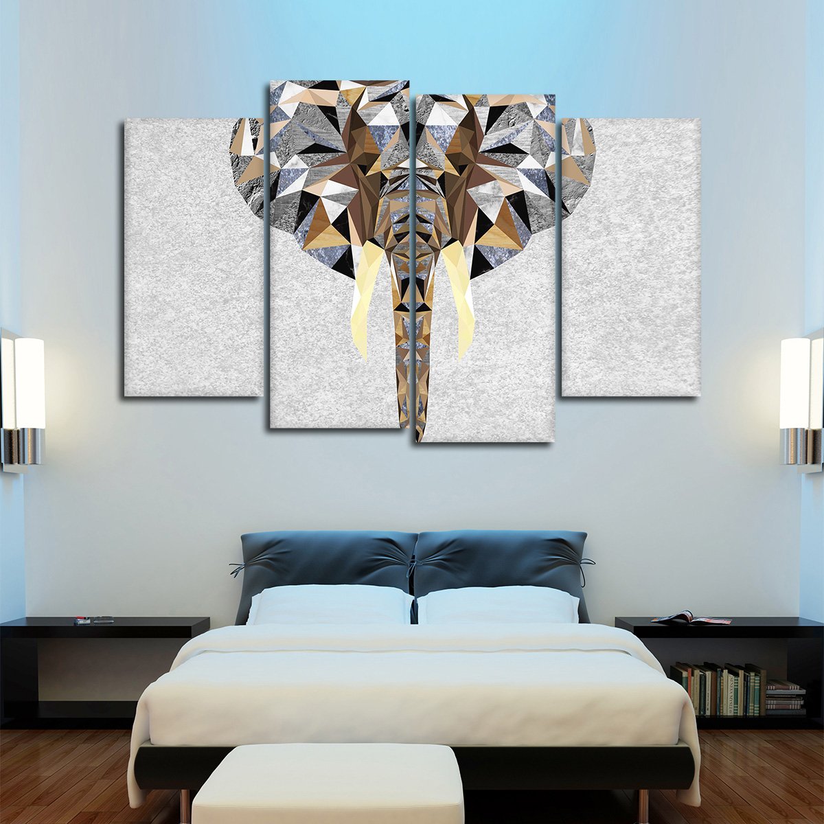 Geo Elephant Multi Panel Canvas Wall Art