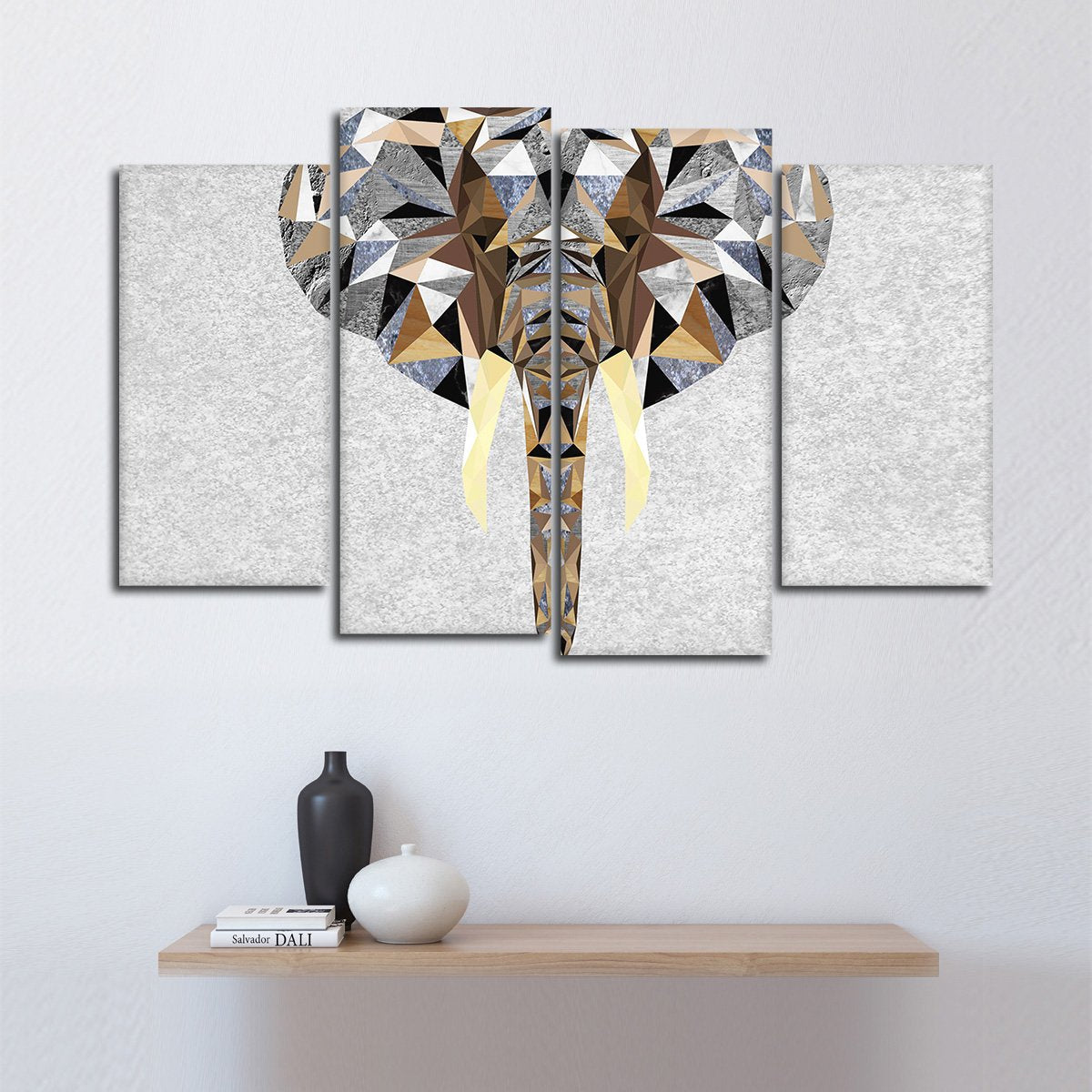 Geo Elephant Multi Panel Canvas Wall Art