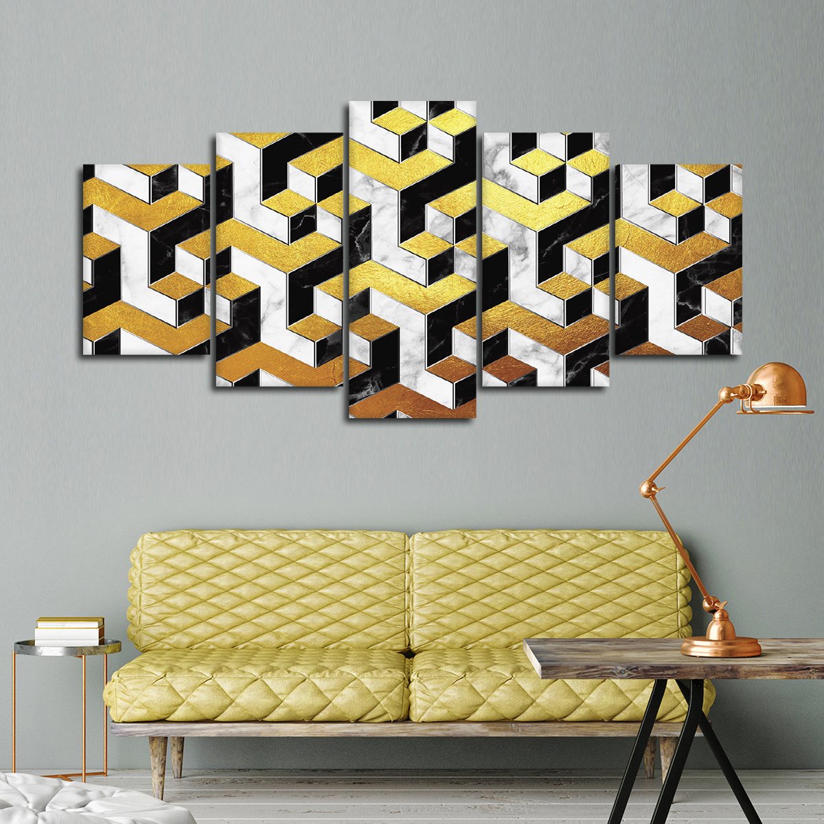 Geo Illusion Multi Panel Canvas Wall Art