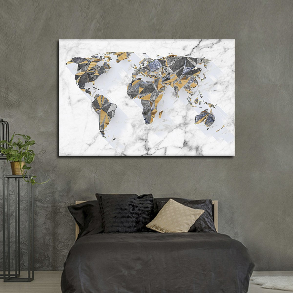 Geo Marble World Multi Panel Canvas Wall Art