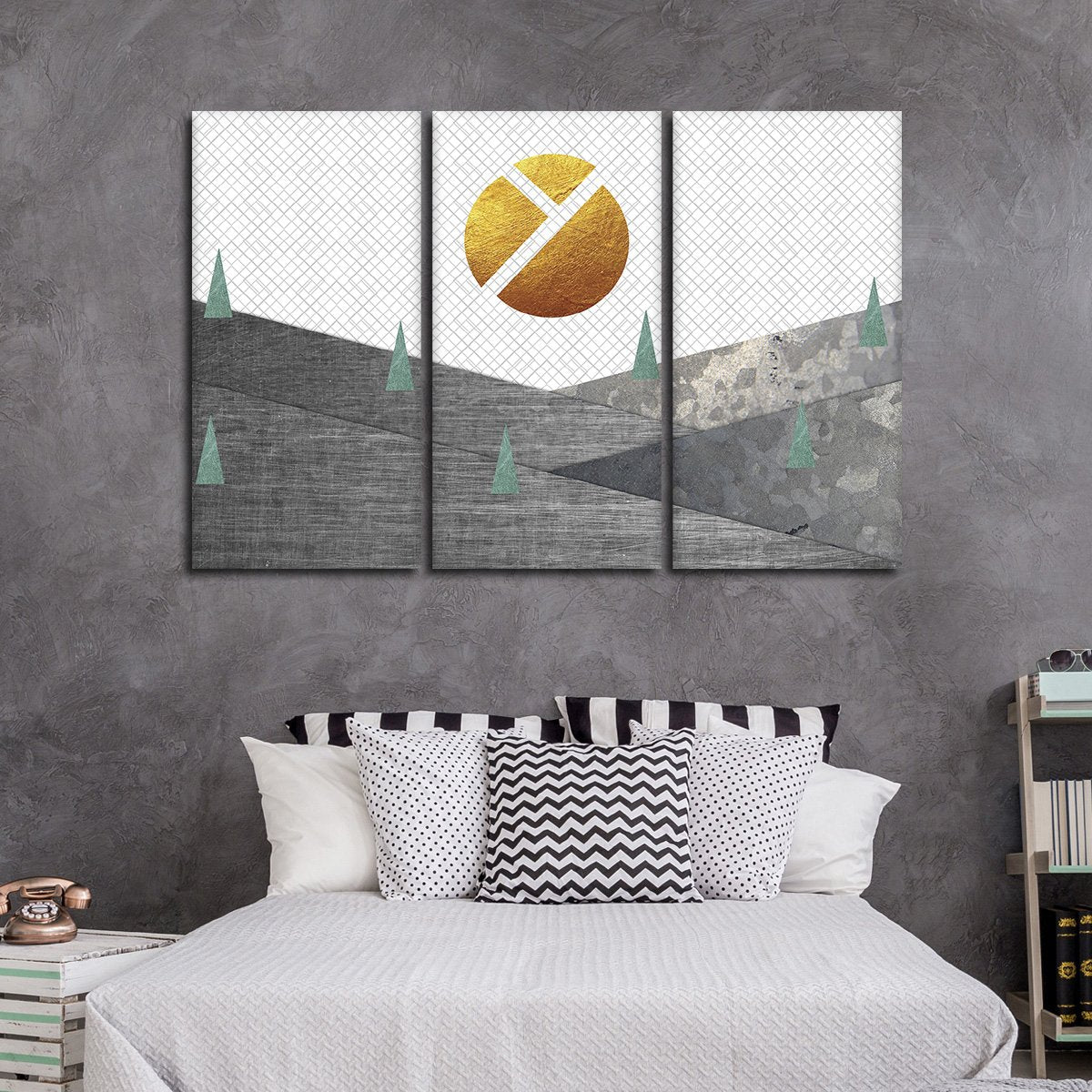 Geo Mountain Range Multi Panel Canvas Wall Art