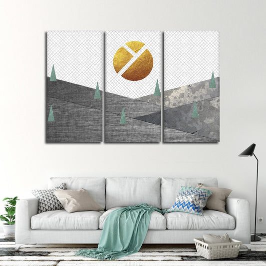 Geo Mountain Range Multi Panel Canvas Wall Art