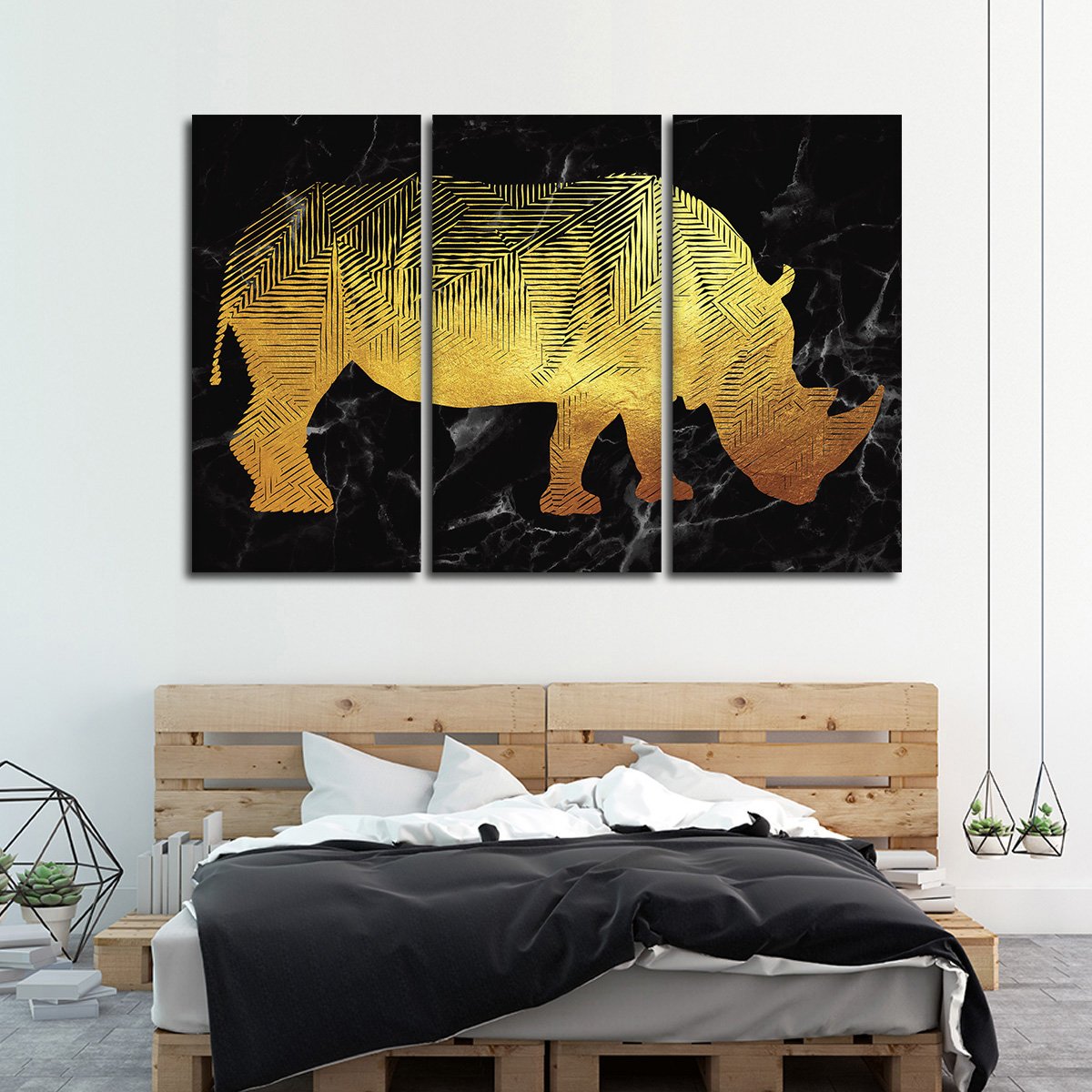 Geo Rhino Multi Panel Canvas Wall Art