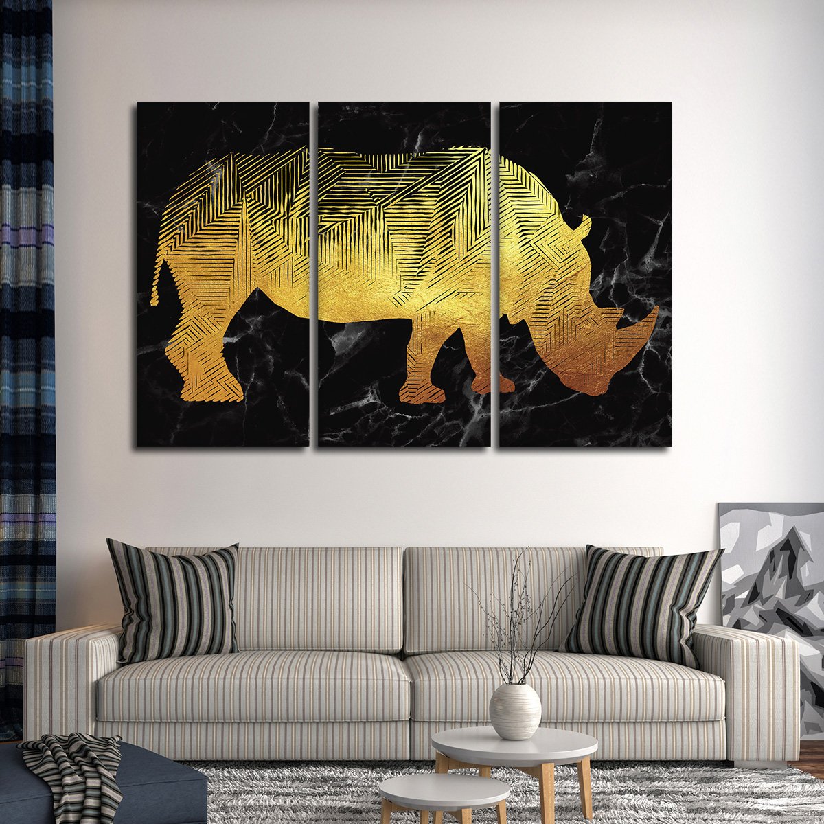 Geo Rhino Multi Panel Canvas Wall Art