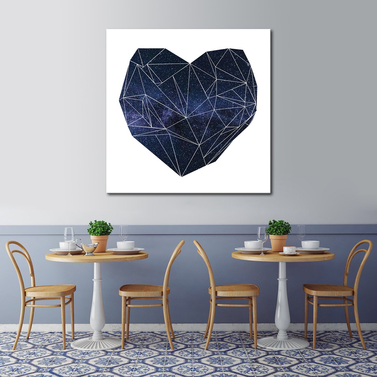Geo Starry Heart Canvas Wall Art