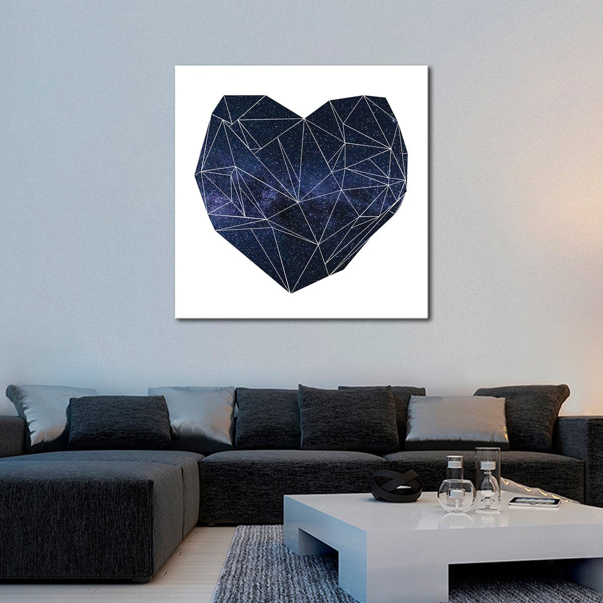Geo Starry Heart Canvas Wall Art