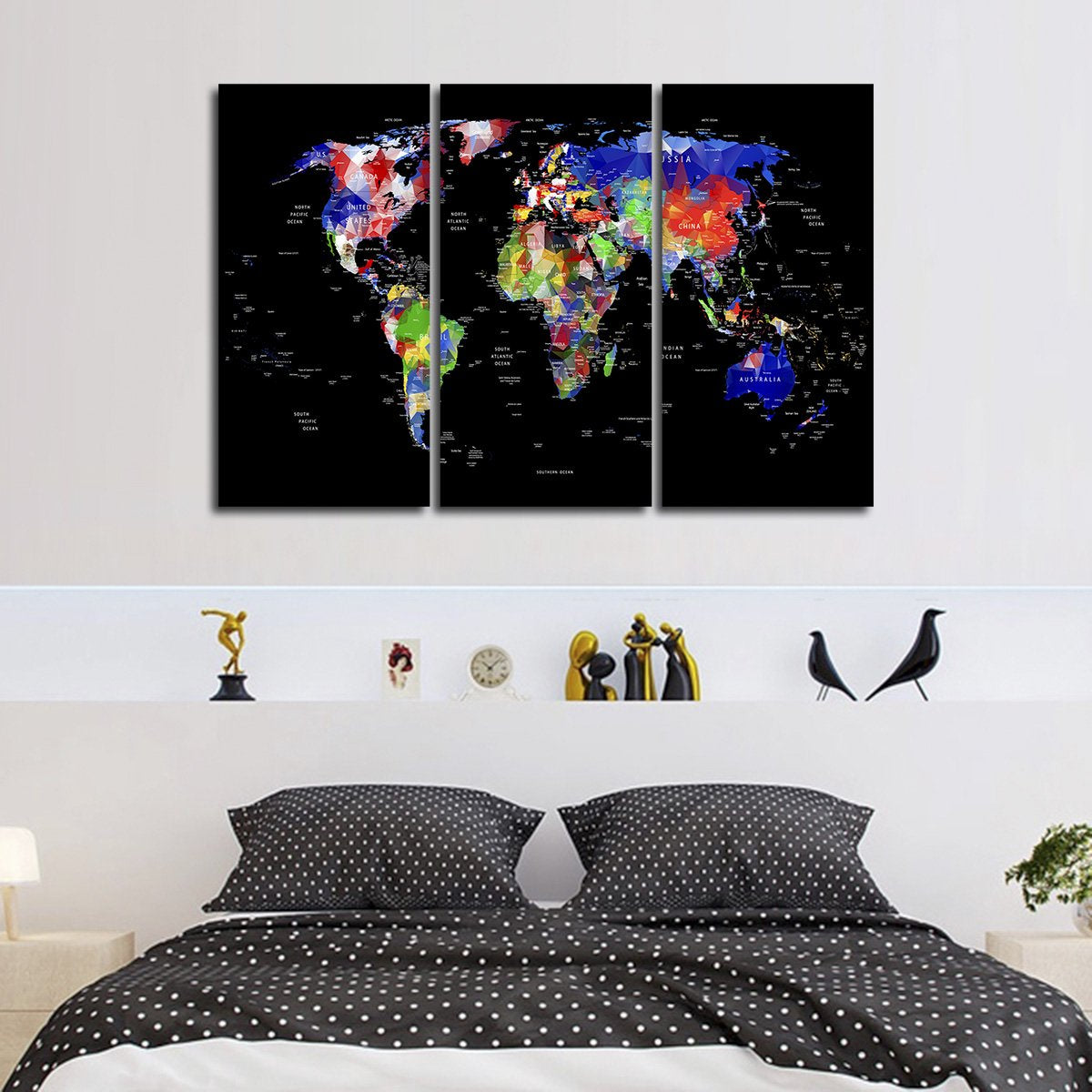 Geometric Map Multi Panel Canvas Wall Art