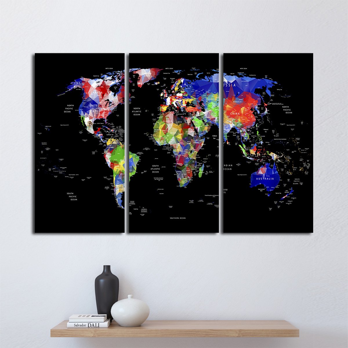 Geometric Map Multi Panel Canvas Wall Art