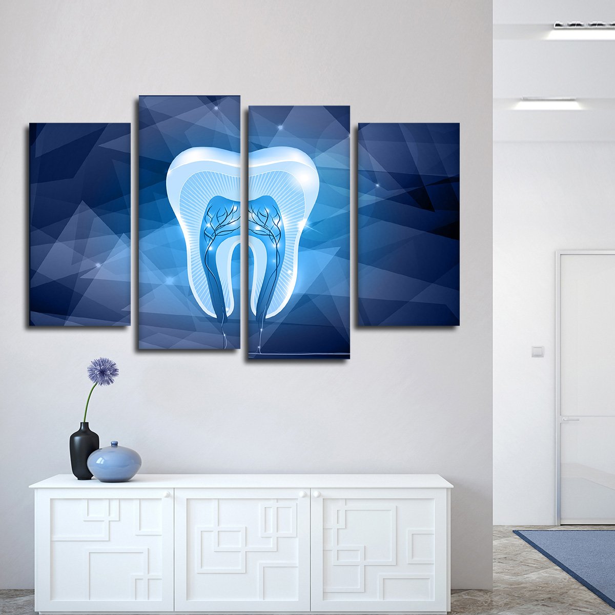Geometric Tooth Multi Panel Canvas Wall Art