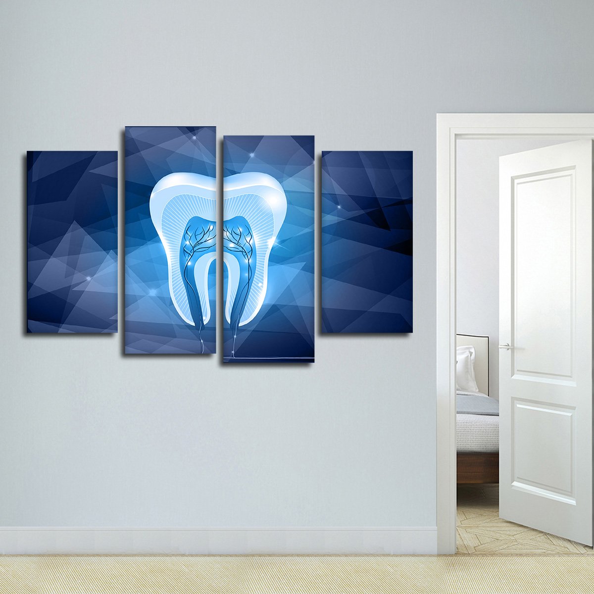 Geometric Tooth Multi Panel Canvas Wall Art
