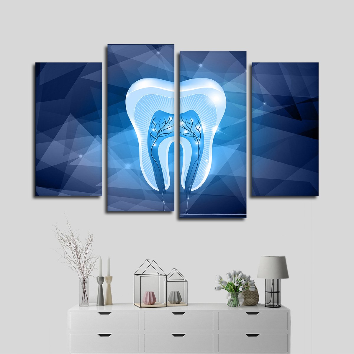 Geometric Tooth Multi Panel Canvas Wall Art