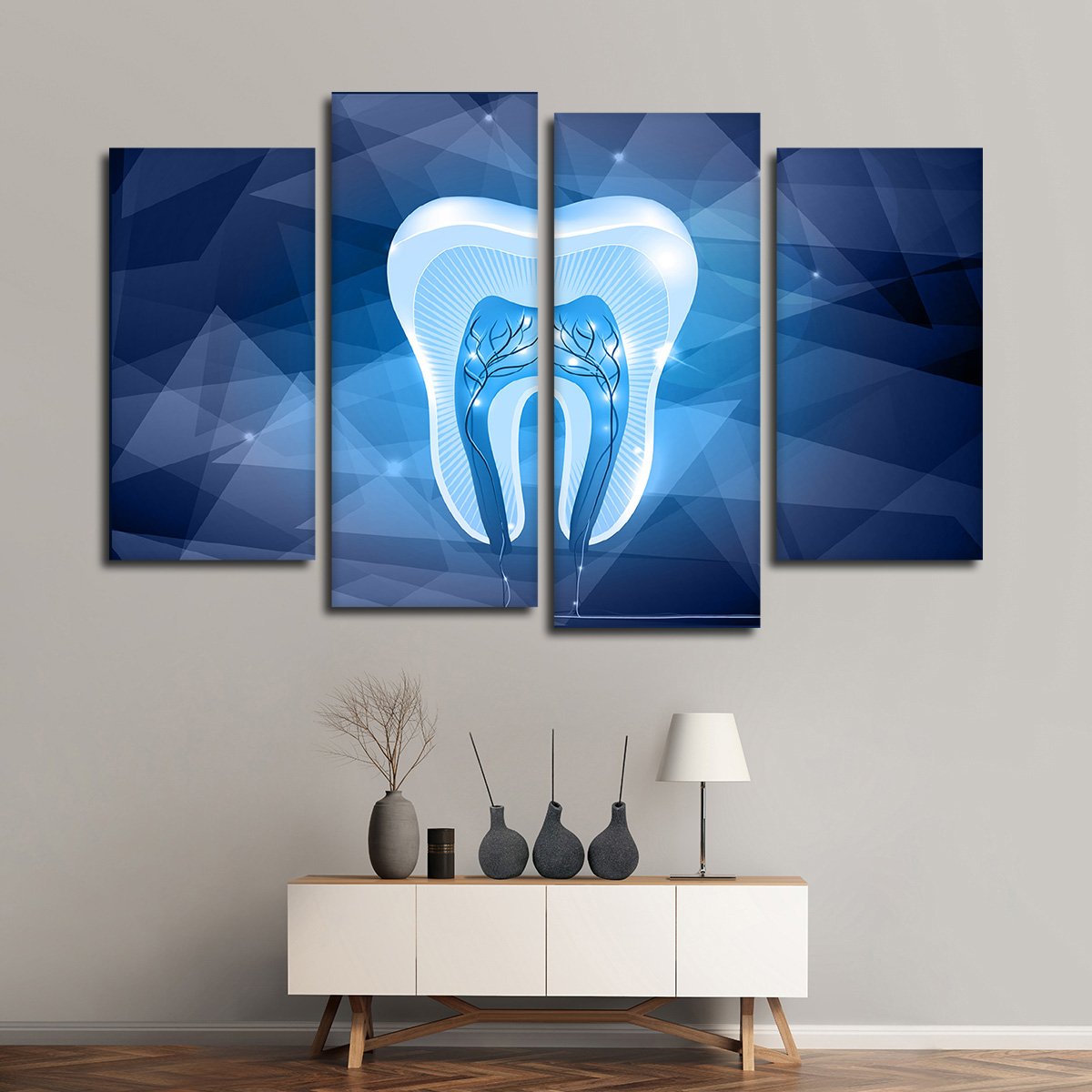 Geometric Tooth Multi Panel Canvas Wall Art