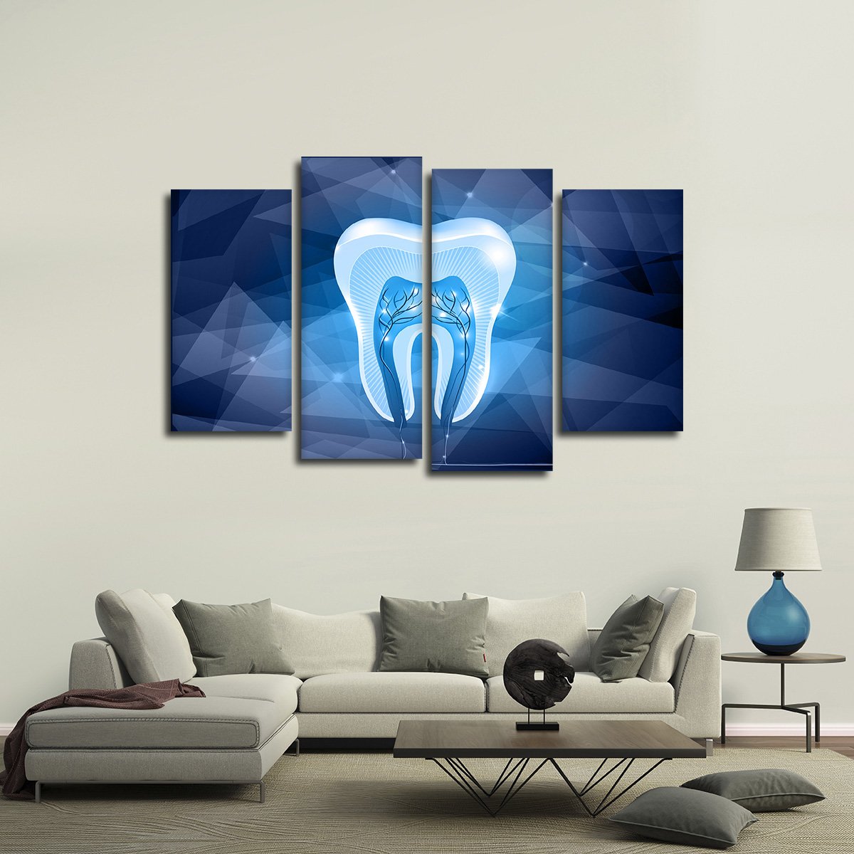 Geometric Tooth Multi Panel Canvas Wall Art