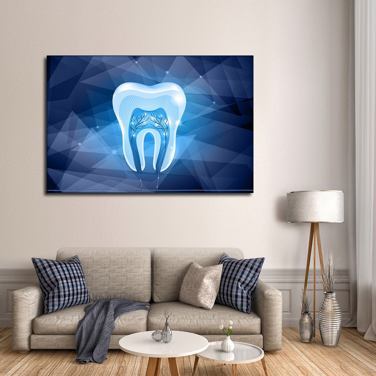 Geometric Tooth Multi Panel Canvas Wall Art