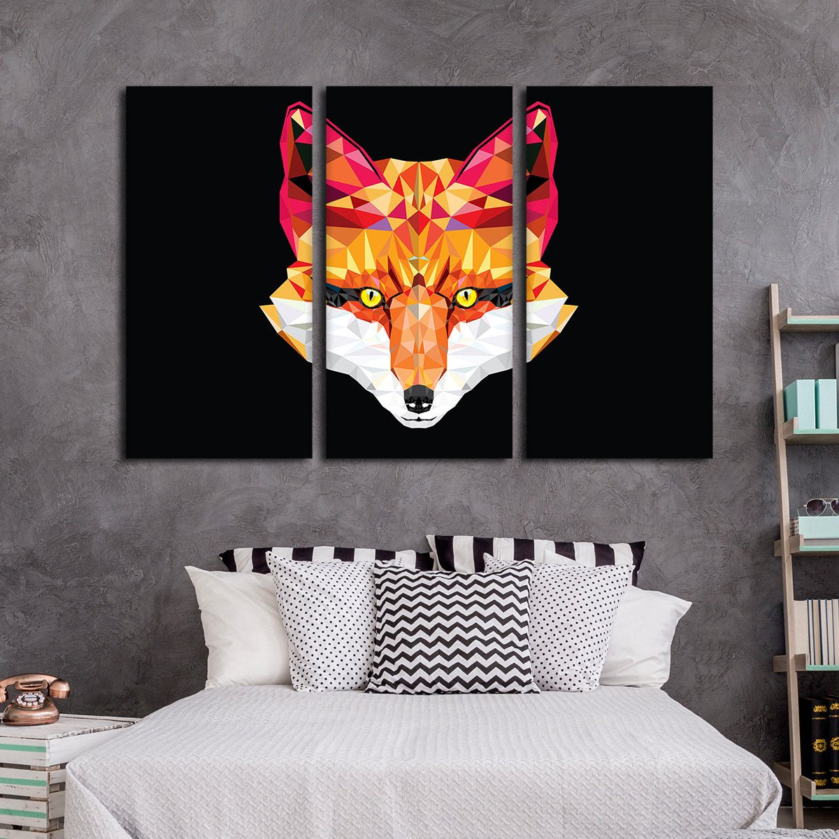 Geometric Fox Multi Panel Canvas Wall Art