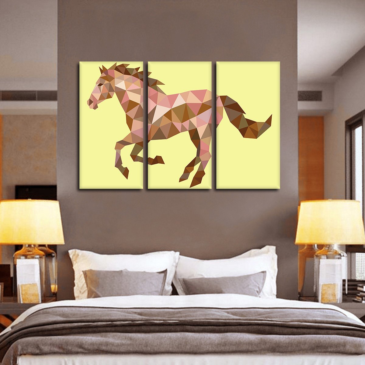 Geometric Horse Multi Panel Canvas Wall Art