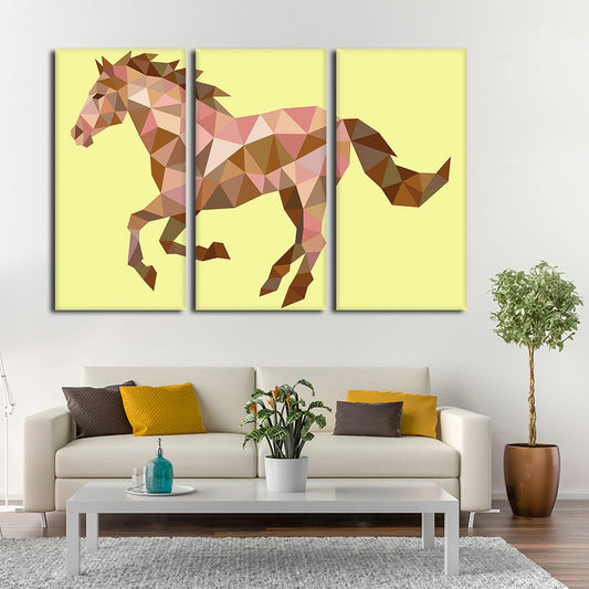 Geometric Horse Multi Panel Canvas Wall Art