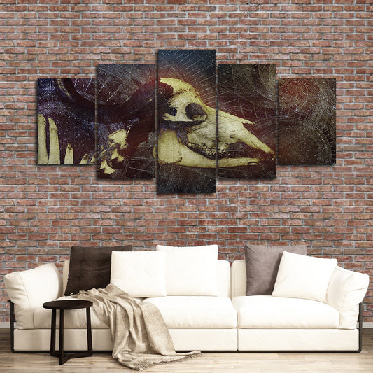 Ghastly Bull Multi Panel Canvas Wall Art