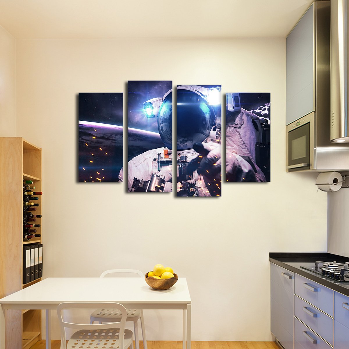 Glowing Astronaut Multi Panel Canvas Wall Art