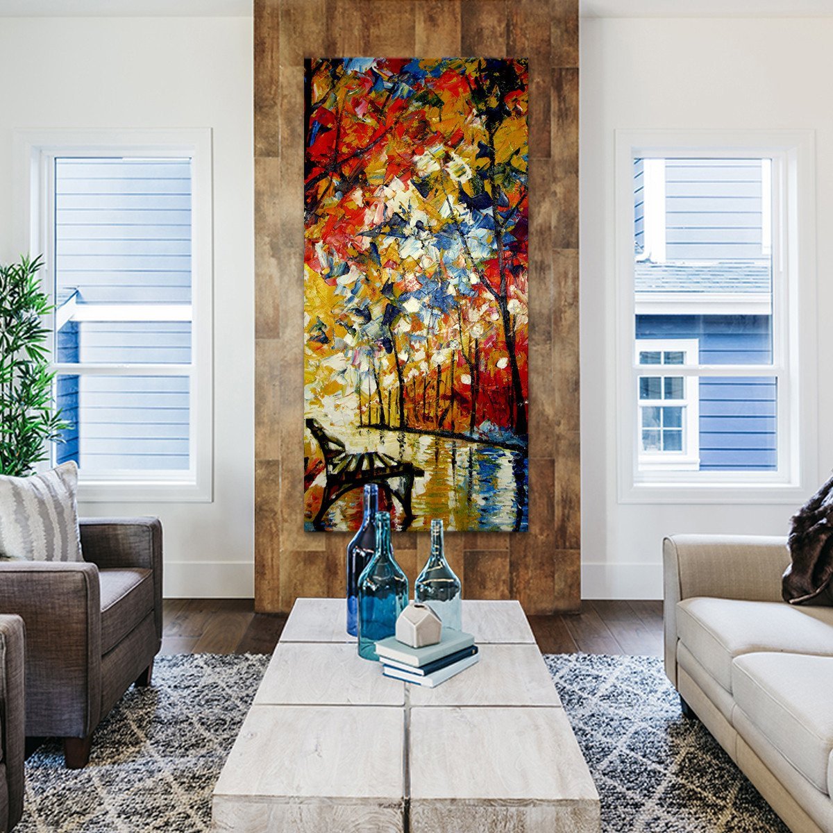 Glowing Park Multi Panel Canvas Wall Art
