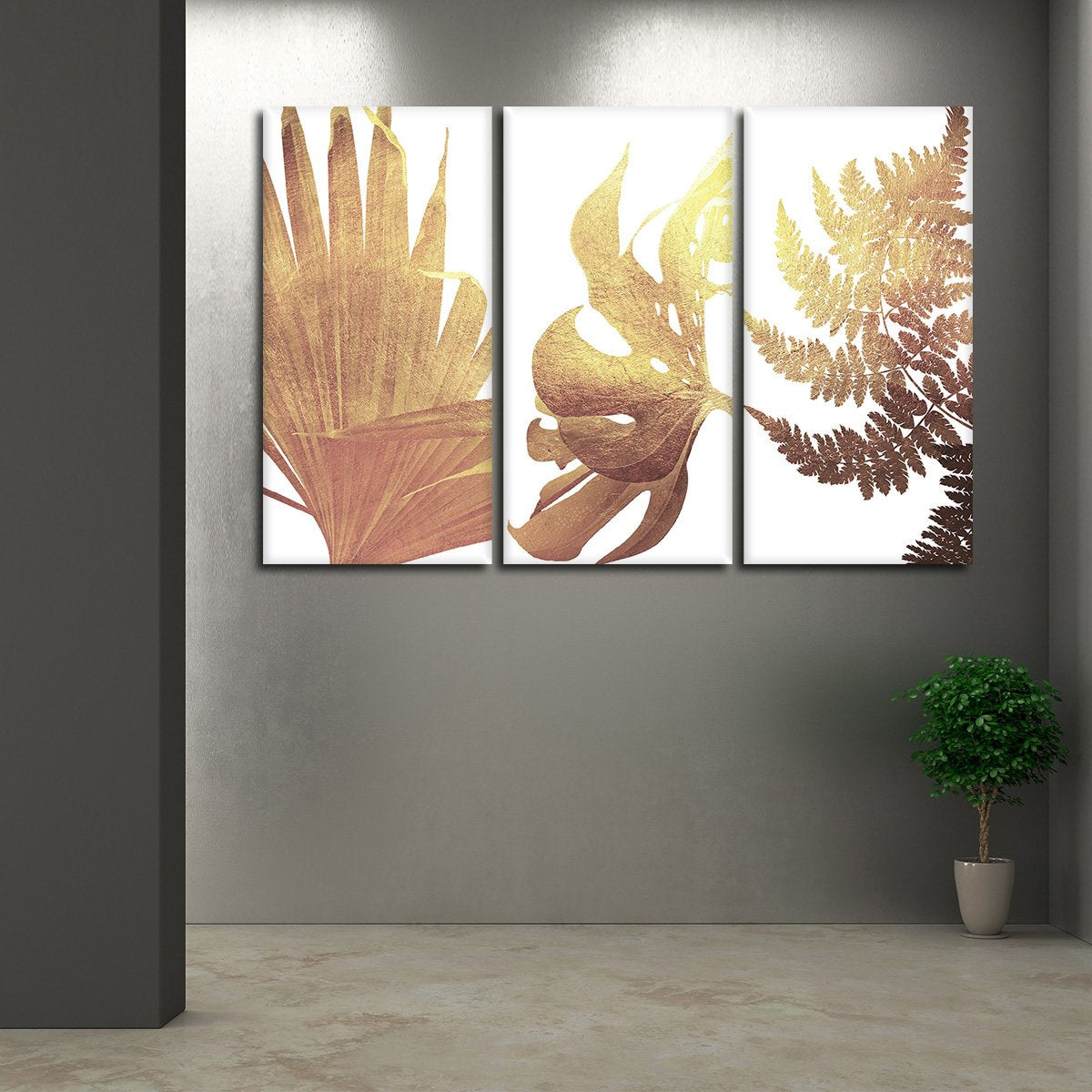 Gold Botanical Canvas Set Wall Art