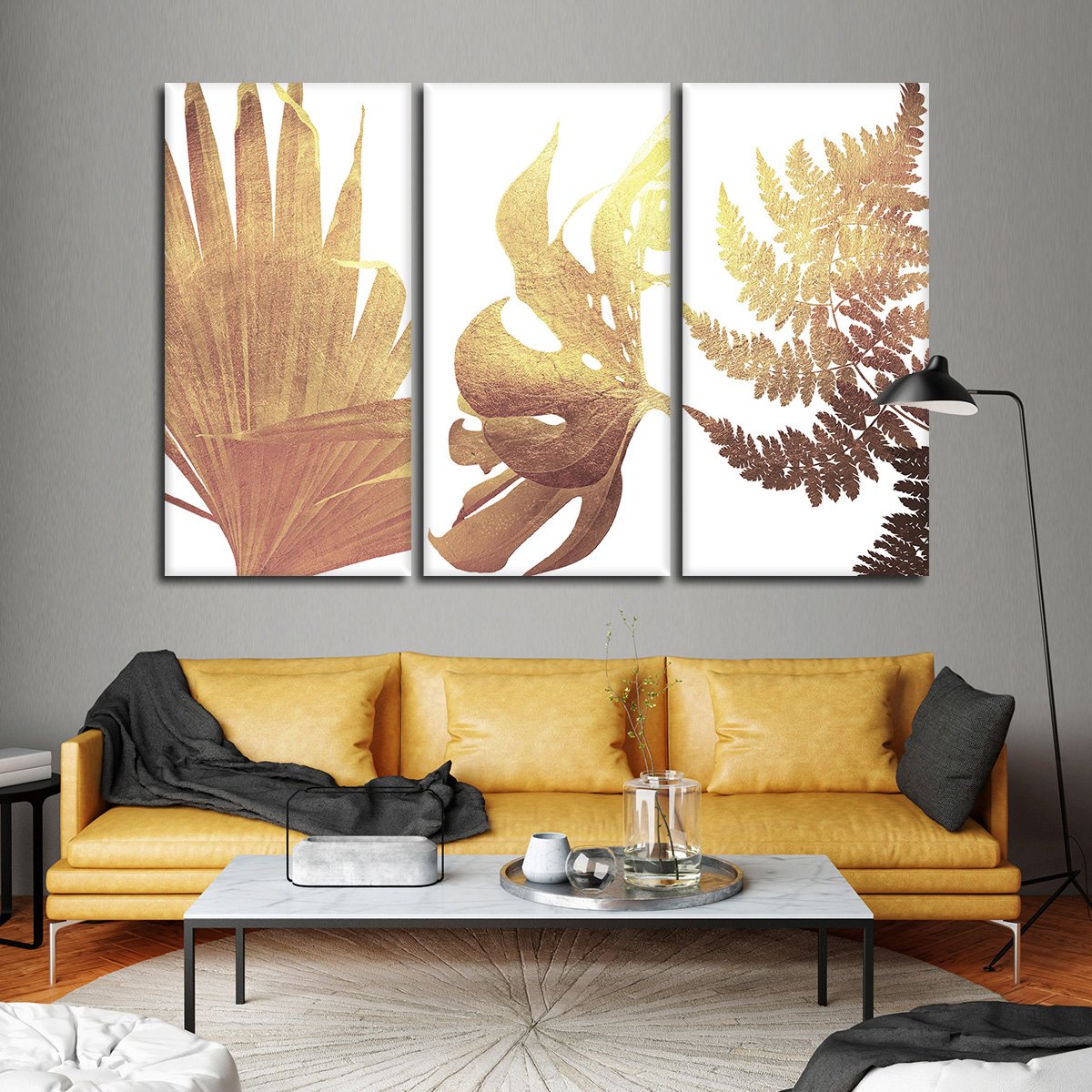 Gold Botanical Canvas Set Wall Art