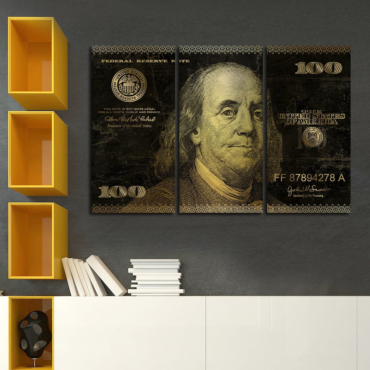 Golden Bills Multi Panel Canvas Wall Art