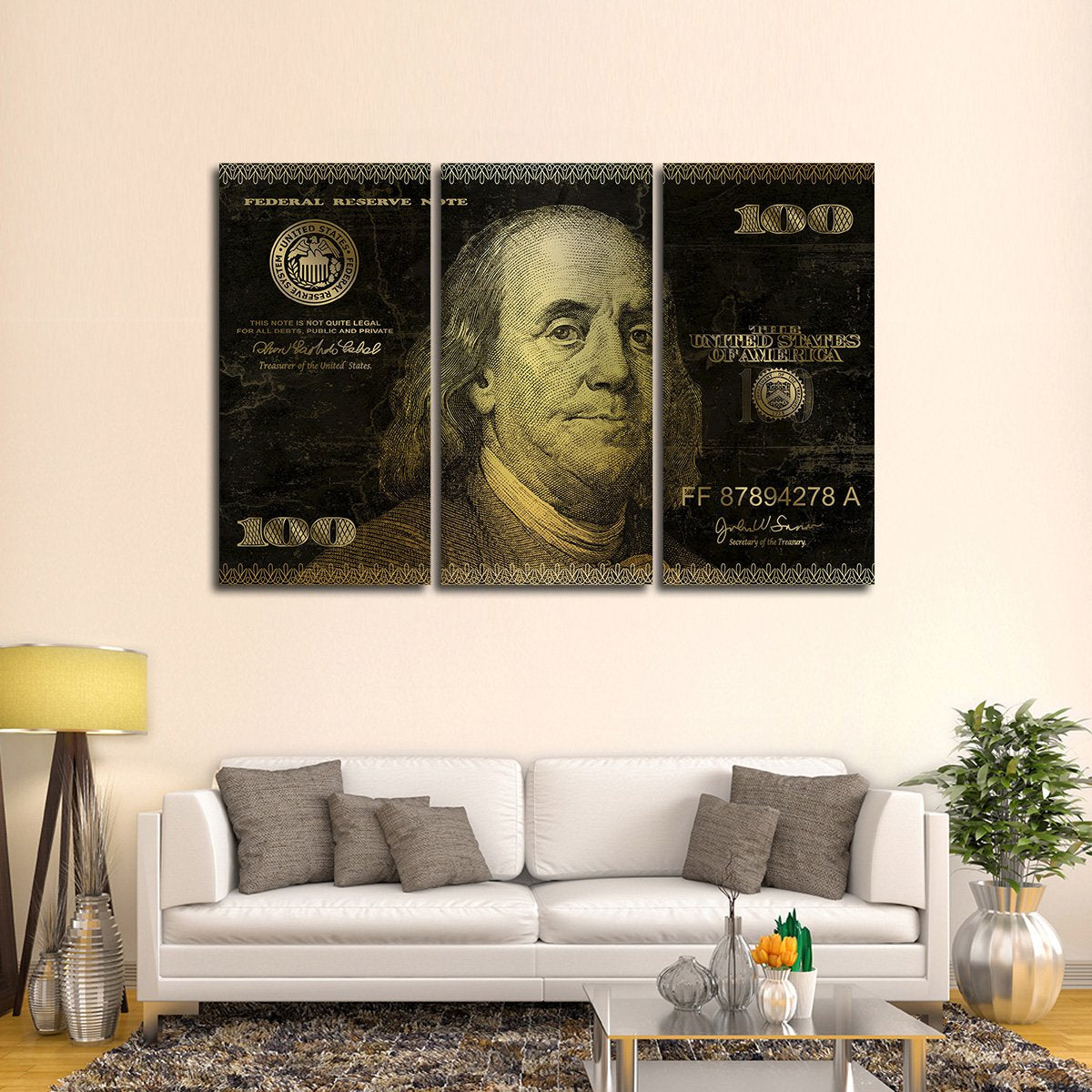 Golden Bills Multi Panel Canvas Wall Art