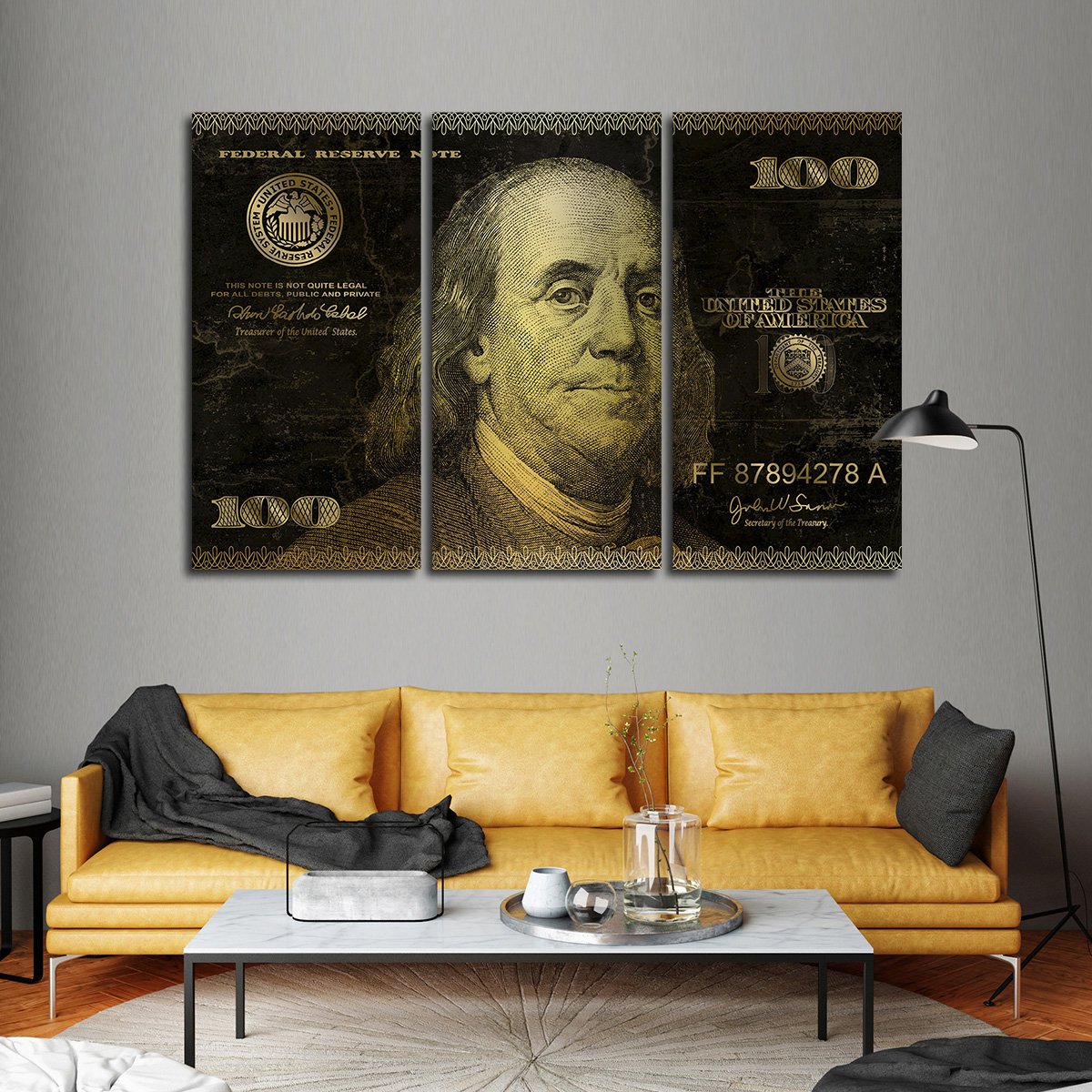 Golden Bills Multi Panel Canvas Wall Art