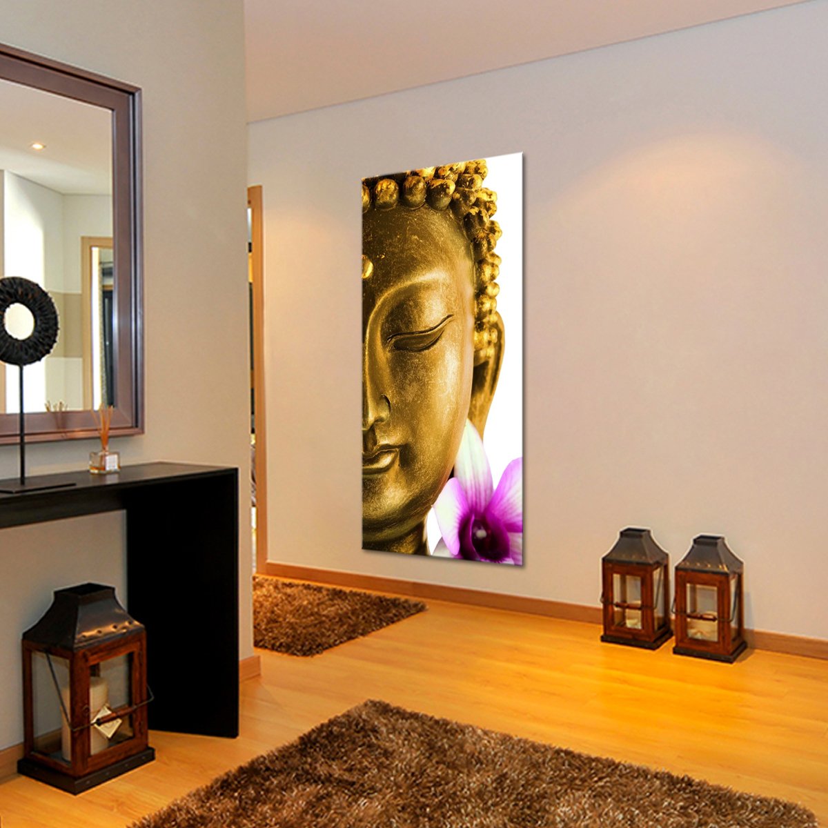 Golden Lotus Buddha Multi Panel Canvas Wall Art