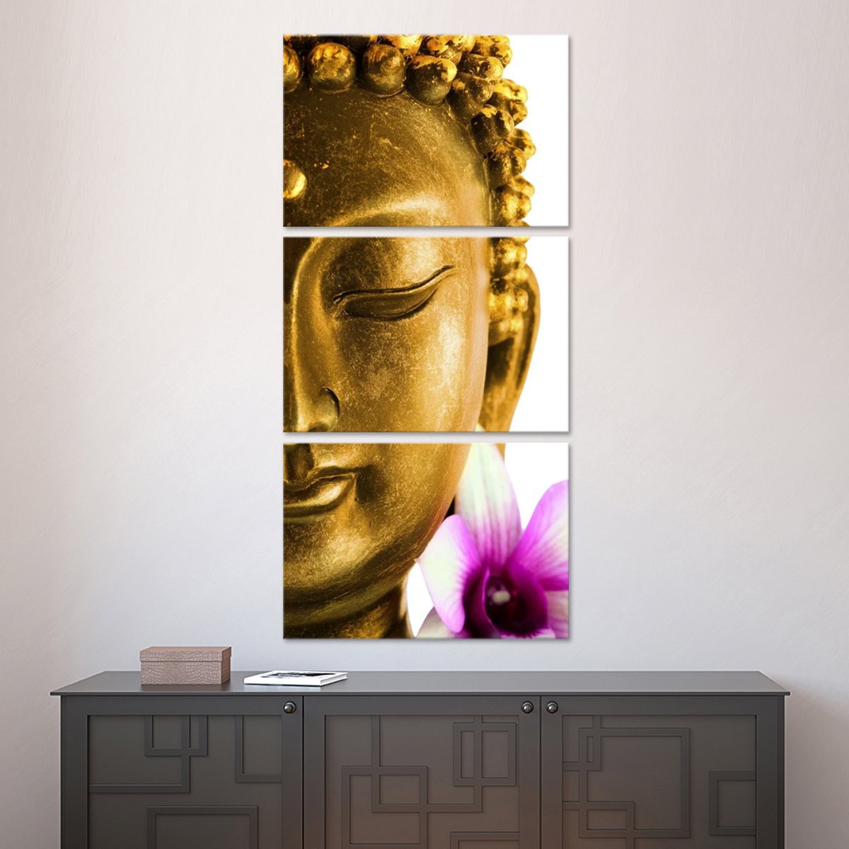 Golden Lotus Buddha Multi Panel Canvas Wall Art