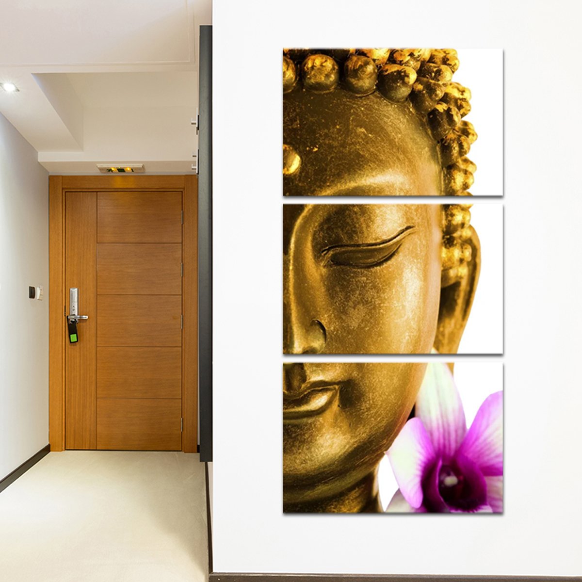 Golden Lotus Buddha Multi Panel Canvas Wall Art