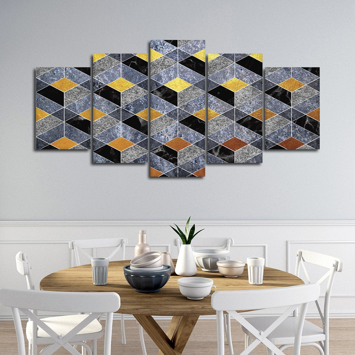 Golden Steps Multi Panel Canvas Wall Art