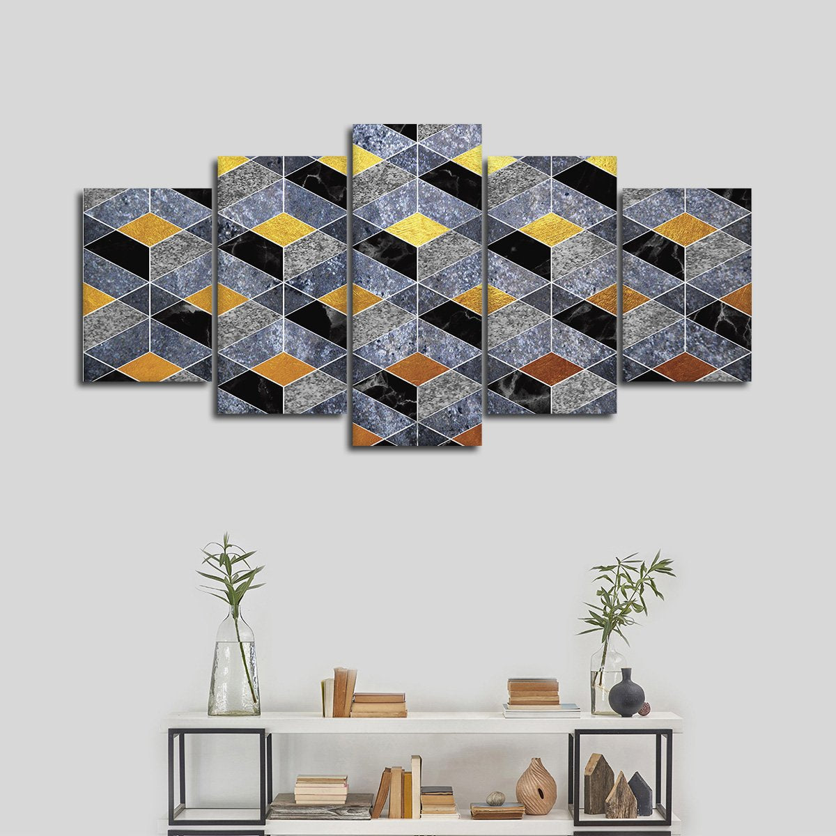 Golden Steps Multi Panel Canvas Wall Art