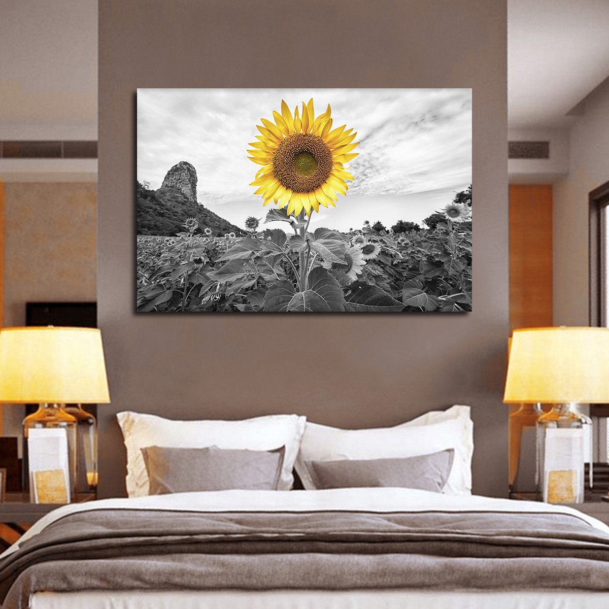 Golden Sunflower Pop Multi Panel Canvas Wall Art