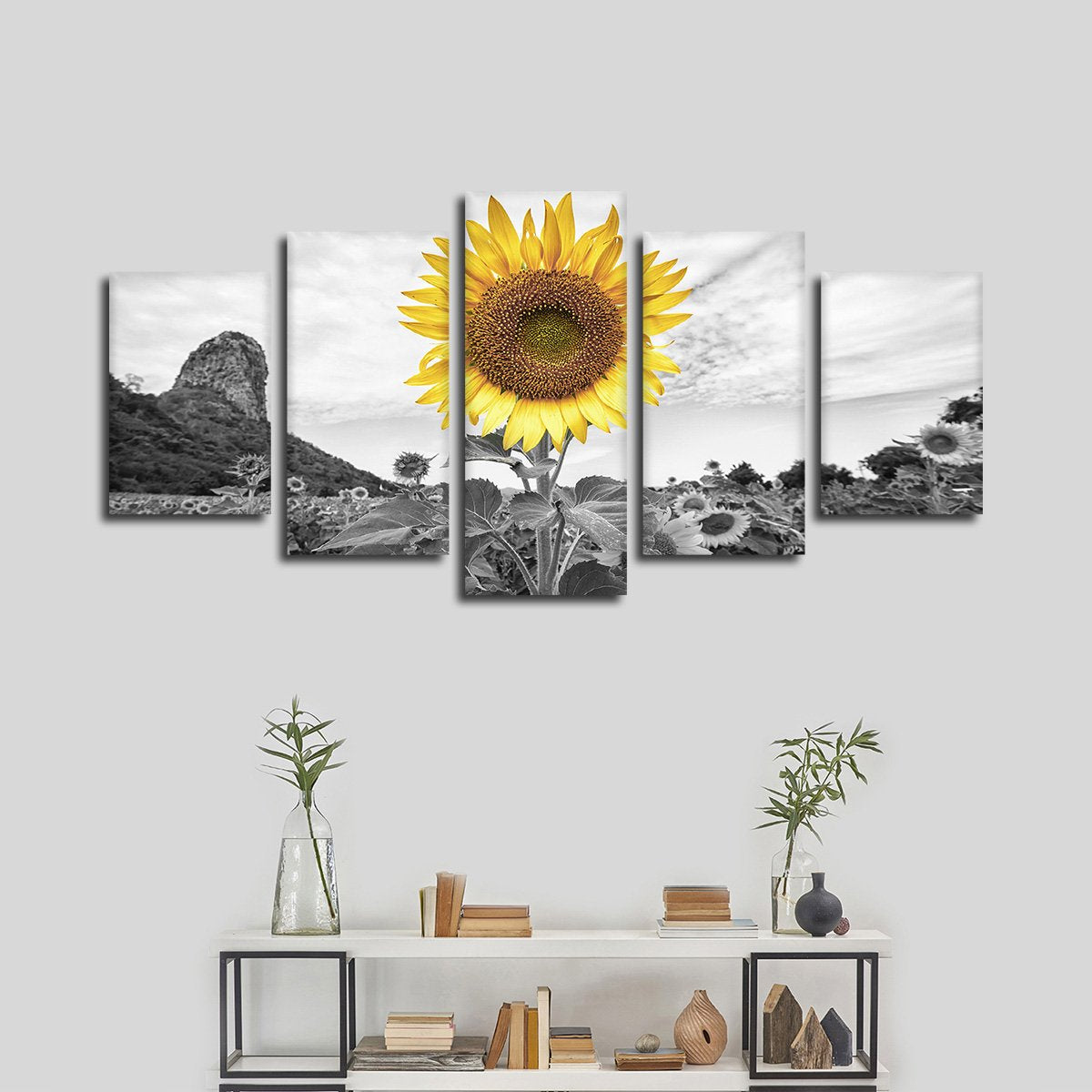 Golden Sunflower Pop Multi Panel Canvas Wall Art