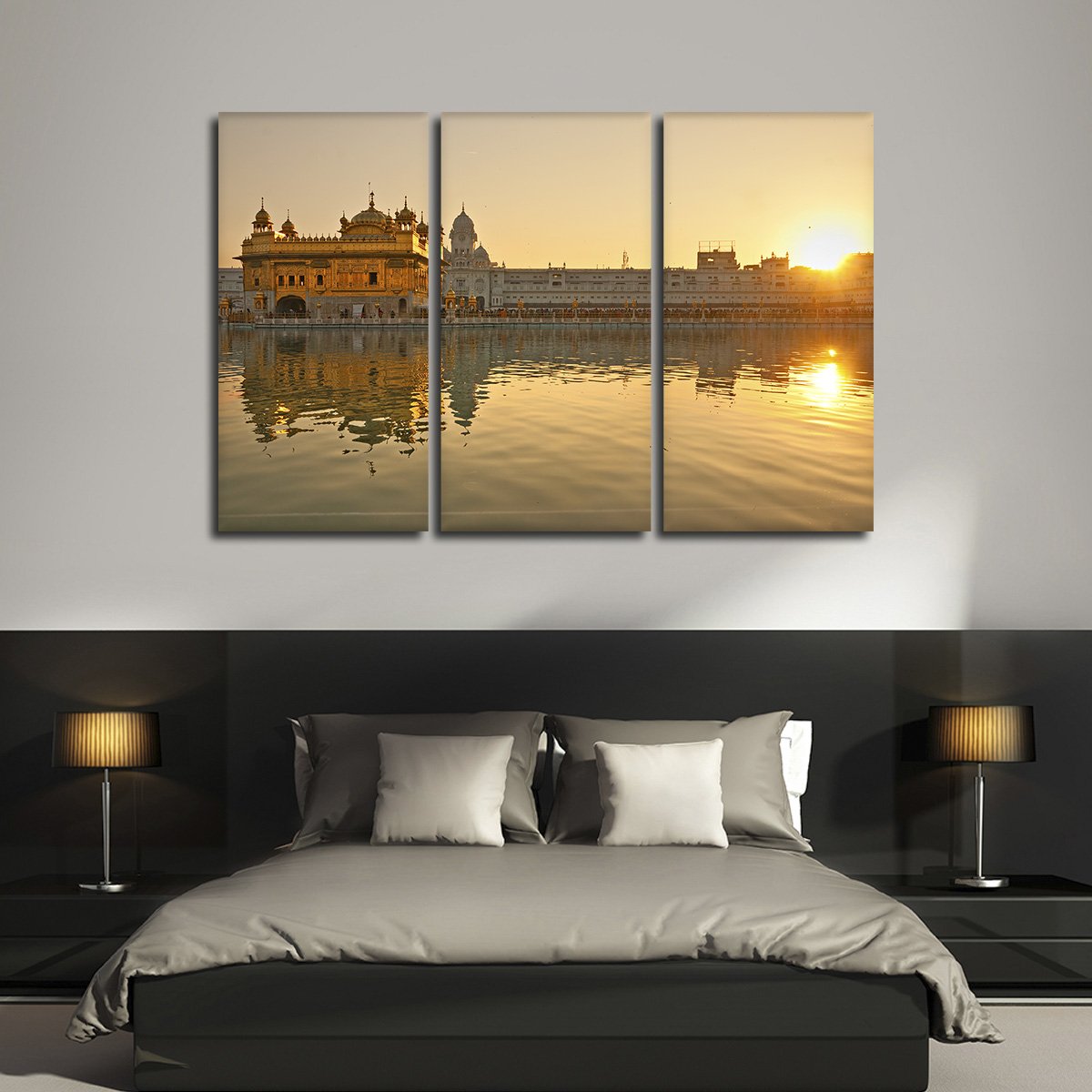 Golden Temple In Punjab Multi Panel Canvas Wall Art