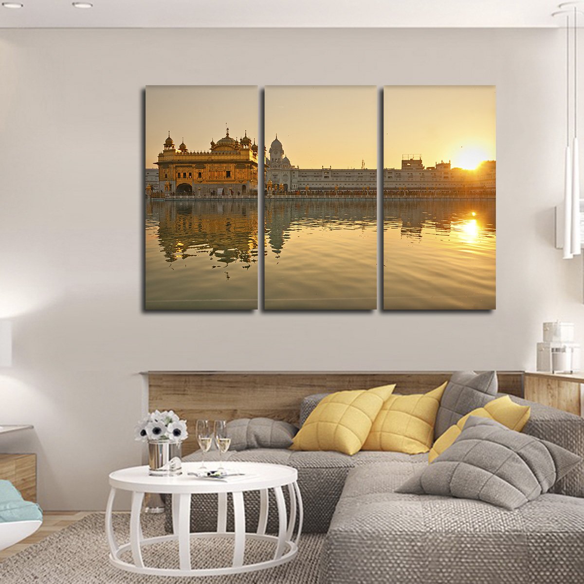 Golden Temple In Punjab Multi Panel Canvas Wall Art