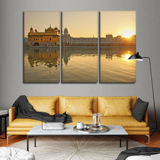 Golden Temple In Punjab Multi Panel Canvas Wall Art